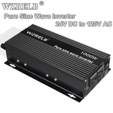 1000W Pure Sine Wave Inverter 24V Power Converter Truck RV Solar Motor Camp Car