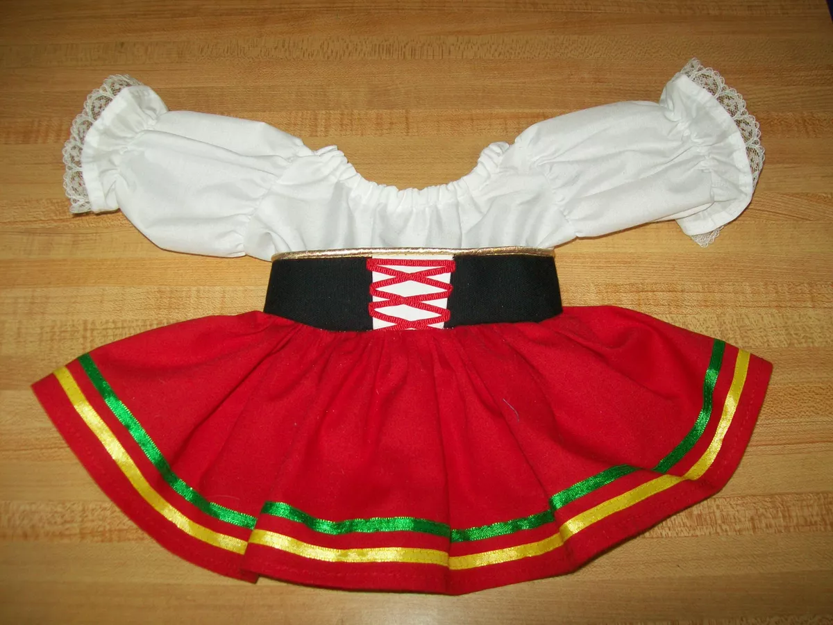 ITALIAN TARANTELLA FOLK OUTFIT ONLY DRESS W/ SCARF for 16 CPK Cabbage  Patch