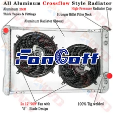 3 Row Radiator Shroud Fan For 82-92 Chevy Camaro/Pontiac Firebird Trans AM 5.7L