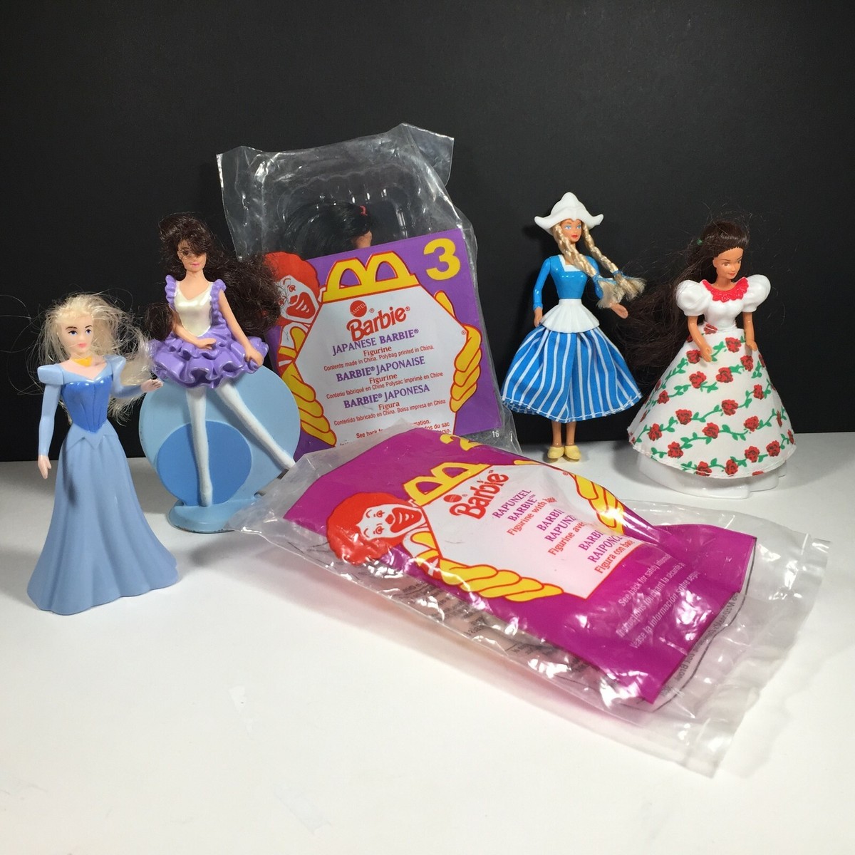 McDonald's Barbie Lot: Japanese, Mexican, Dutch, Rapunzel