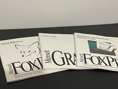 MicroSoft FoxPro Installation, Quick Ref, User Manual Database Mgmt Sys DOS/WIn