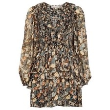 Ulla Johnson “Tamara” Ruffled Lurex Floral Mini Dress Size 8