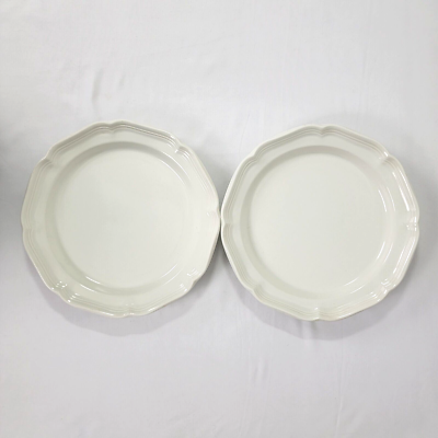 2 X MIKASA French Countryside Dinner Plates white Oven to table to