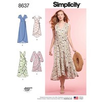 Simplicity 8637 Damen Wickelkleider NäHmuster GrößEn 6-14 & 16-24 Durchschnitt