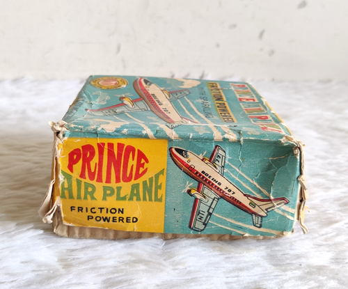 1960s Vintage Prince Air Plane Friction Powered NTI TM Tin Toy Empty Box CB882 - Picture 5 of 7