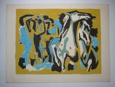 Hans Wolfgang Schulz, 1910 - Paris 1967.  "HORSES AND GIRLS" 1957 Signed