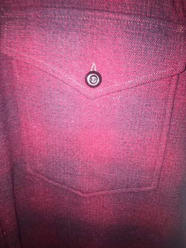 Camisa Pendleton De Colección Años 60 para Hombre 100 % Lana Roja Lana Botones Talla 15 B7 - Imagen 3 de 5