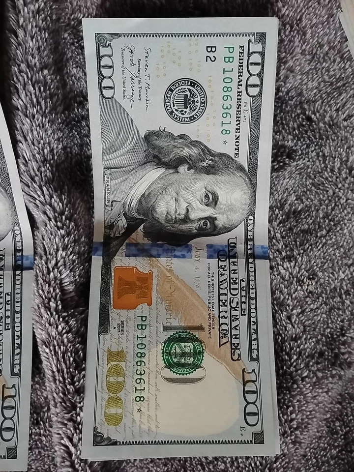 Звездчатые банкноты 5 100 долларов все в порядке не бывшие в обращении - Изображение 3 из 4