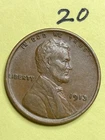 1913 LINCOLN WHEAT CENT,  high condition coin, XF, #20