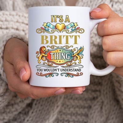 BRITT Familienname Tee Kaffee Becher Geburtstag Jahrestag Geschenk