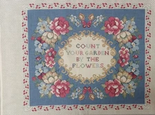 Vtg~Joan Kessler/Concord~"Count Your Garden..."~ Cotton Fabric Panel~19"x16"