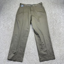 NEW Haggar Premium No Iron Khaki Pants Mens Classic 34x29 Toast Expandable Waist