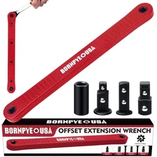 Offset Extension Wrench Set Impact Ready Socket Adapter 1/4 3/8 1/2 Red