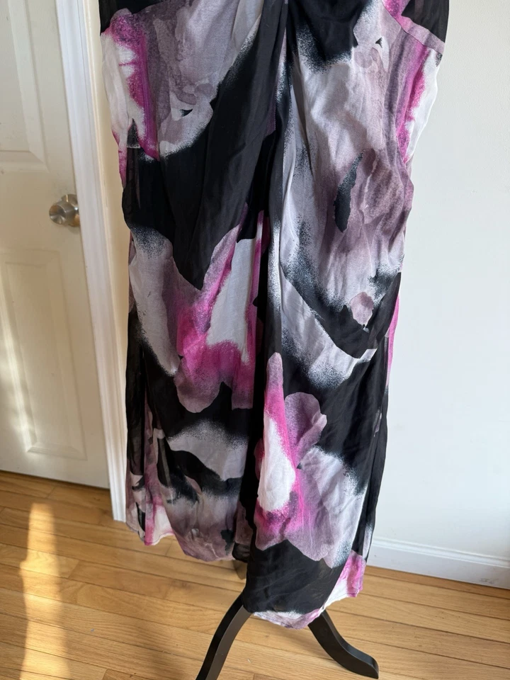 Calvin Klein Women’s Black And Pink Abstract Sleeveless Dress Size 18W - Image 3 of 4