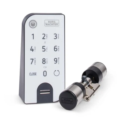 BURG-WÄCHTER Elektronisches Türschloss, Zylinder und Keypad, ENTRYeasy 7602 FP,