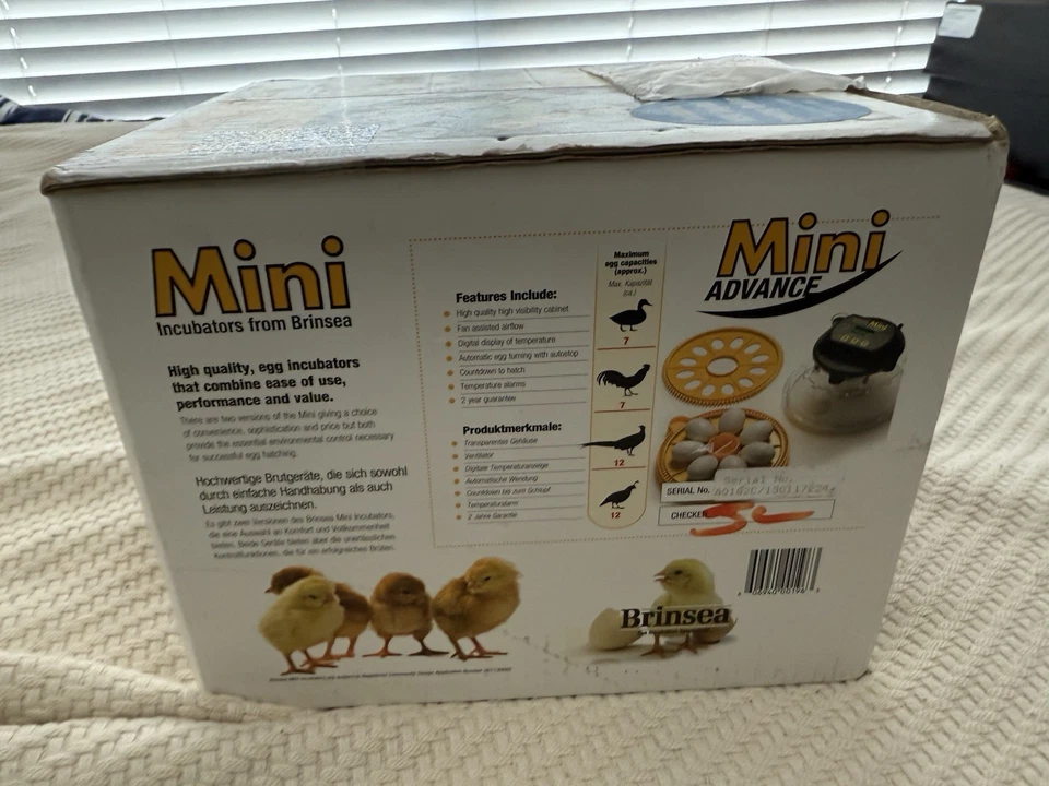 Цифровой инкубатор для яиц Brinsea Mini Advance — автоматический поворот, цифровая температура вольт ЕС/США - Изображение 2 из 4