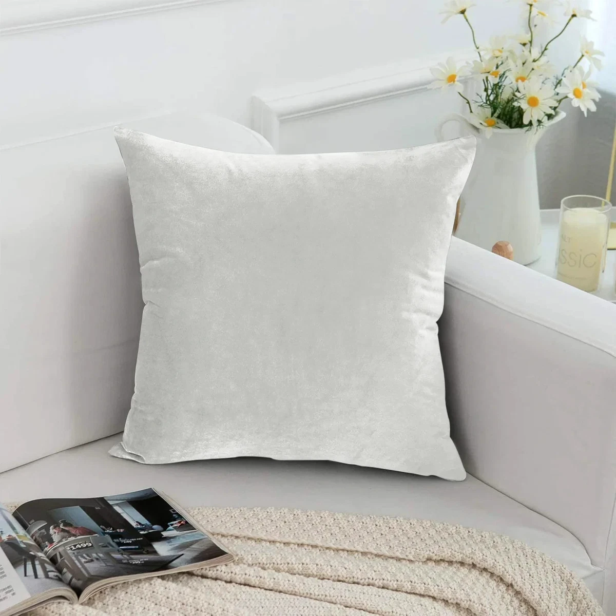 SANELA cushion cover, off-white, 50x50 cm (20x20") - CA