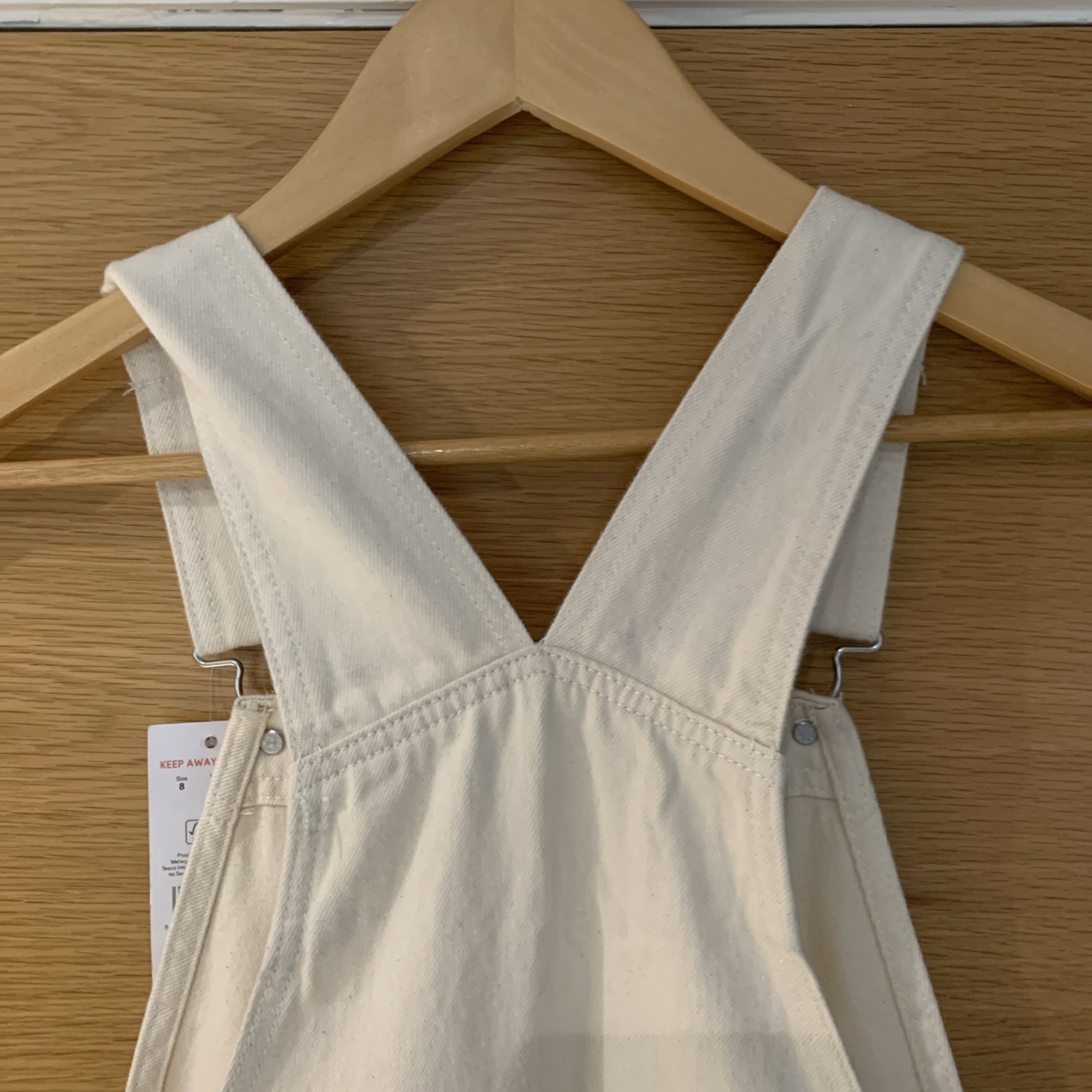 F&F Utility Cream Denim Dungarees Size 8-10 BNWT Sold Out. Ex cond image 9