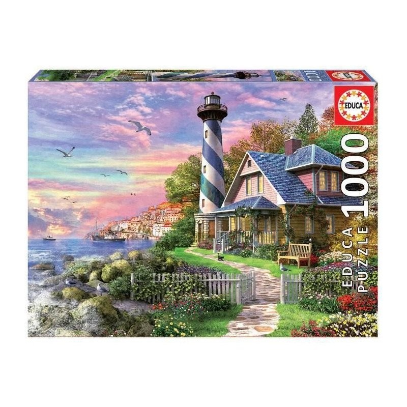 Puzzle Educa 1000 pièces Phare A Rock Bay pour stimuler la concentration des adultes