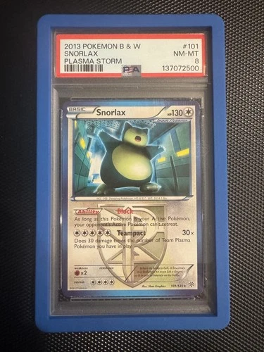 2013 Snorlax B&W Team Plasma 101/135 Plasma Storm Non-Holo PSA 8 With Guard!