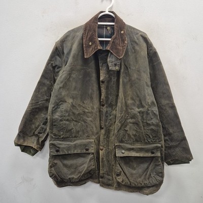 Barbour Vintage Northumbria Wax Country Farm Green Mantel wasserdichte Jacke C 46