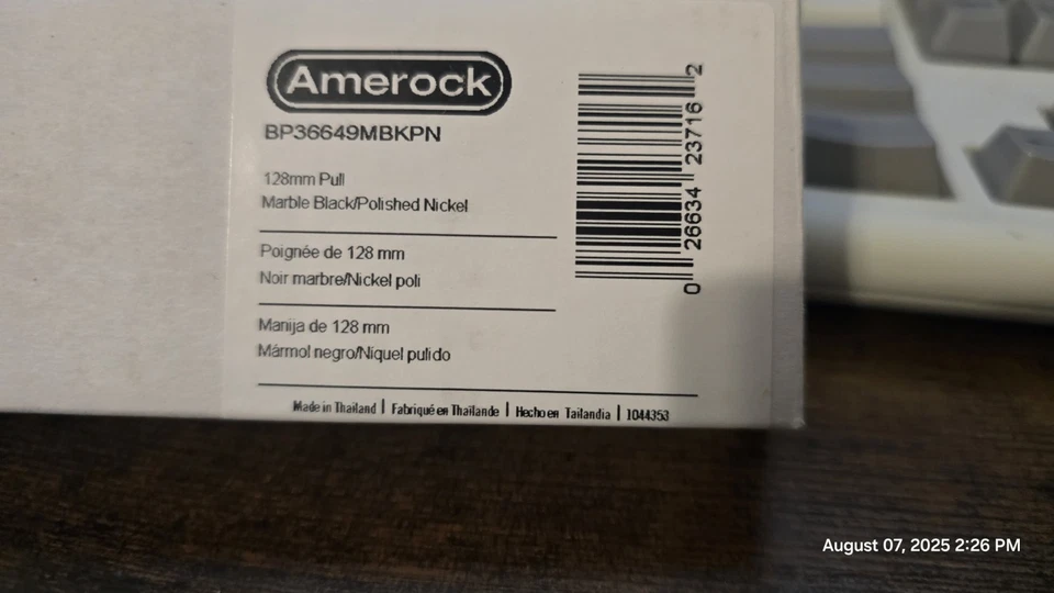 Amerock Cabinet Handles Marble Black/Polished Nickel Pack of 20 New in box - Image 3 of 4