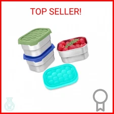 Gencywe 3 Pack Stainless Steel Snack Containers for Kids, 8 oz Easy Open Leak Pr