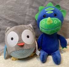 Skip  Hop Zoo Dino Dinosaur  Grey Rattle Owl Plush Baby Toy Skip Hop Toys