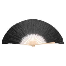 Belly Right Hand Silk Fan Veil, 1 Pack Short Folding Belly Dance, Black