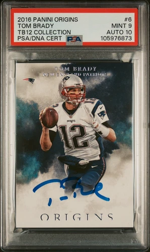 2016 PANINI ORIGINS #6 TOM BRADY PSA 9 DNA AUTO 10