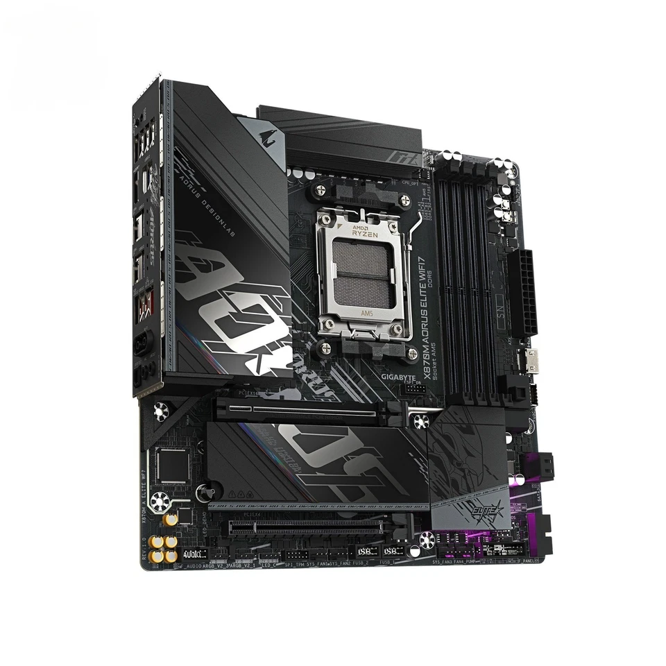 GIGABYTE X870M AORUS ELITE WIFI7 AM5 DDR5 Motherboard view 4