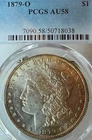 1879-O AU58  Golden Rim Toning PCGS New Orleans Mint Morgan Silver Dollar