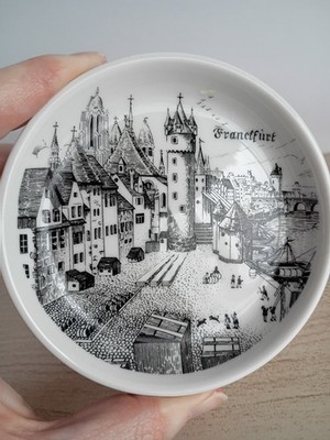 Thomas Germany Frankfurt Espresso Saucer Castle Scene Souvenir Porcelain 4''