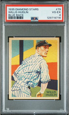 1935 DIAMOND STARS #79 WILLIS HUDLIN BLUE BACK