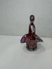 Fenton Red Carnival Glass Mini Basket With Loop Handle