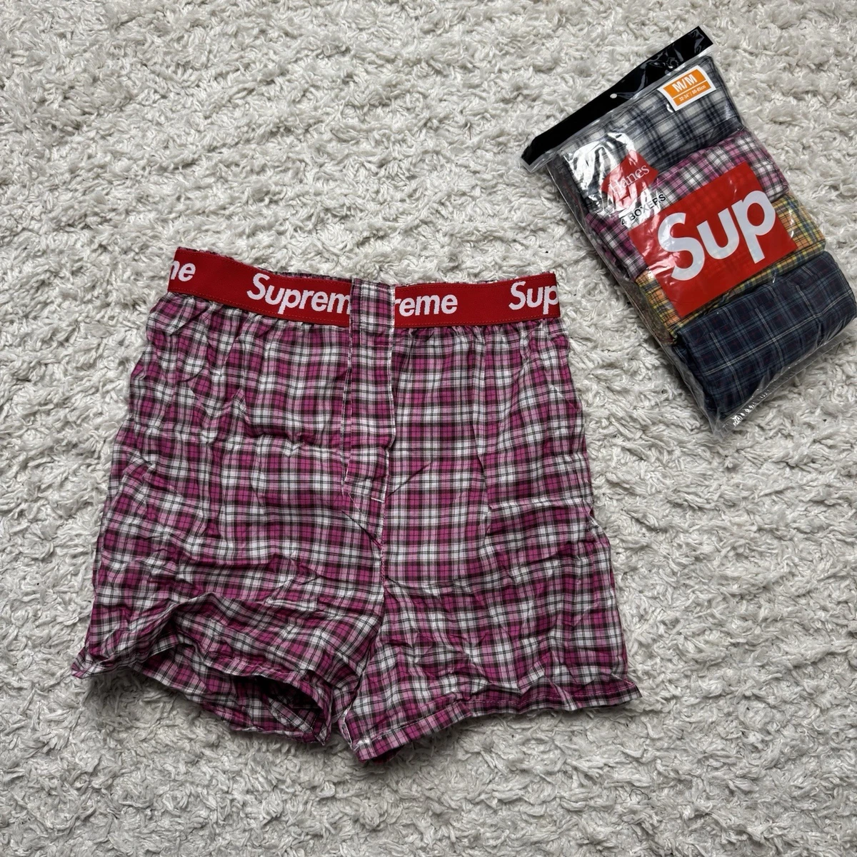 Supreme ヘインズ Plaid Boxers M号 (b) ®/Hanes® Plaid Boxers (4