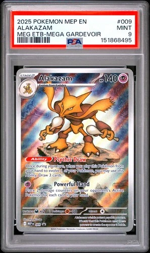 2025 POKEMON MEP EN-ME BLACK STAR PROMO #009 ALAKAZAM PSA 9