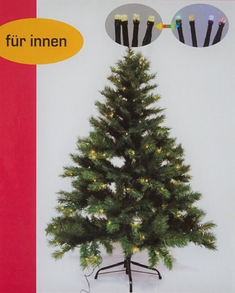 KüNstlicher Weihnachtsbaum Tannenbaum Mit Lichterkette Und StäNder - 150 Cm GrüN-image