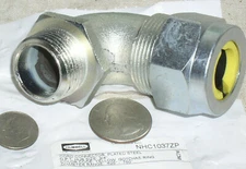 1 SEALED NHC1037ZP HUBBELL LIQUID TIGHT CONNECTOR 90* MALE 3/4" .625"-.750" CORD
