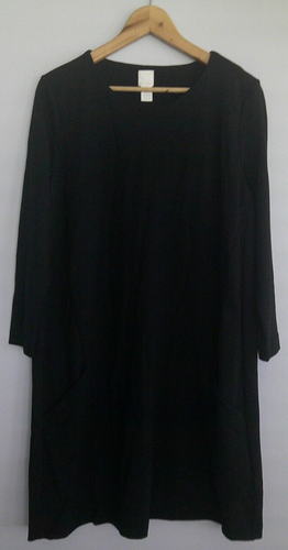 H&M Basics Damen Kleid schwarz Langarm Größe L - Bild 1 von 11