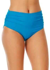 Anne Cole L20654 Blue Solid Convertible Shirred Swim Bottoms Size 18W