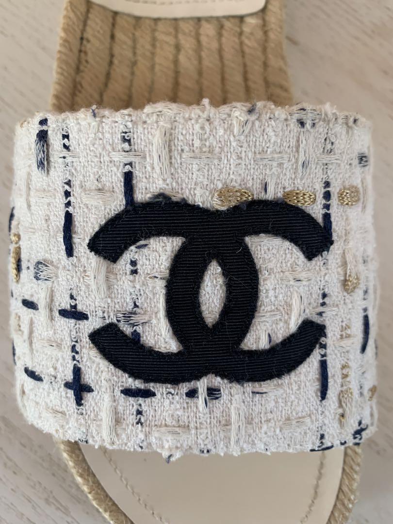 CHANEL CCマーク ロゴ カメリア エスパドリーユ 36 CHANEL Tweed Sandals CC Logo EU 36 Used From Japan | eBay