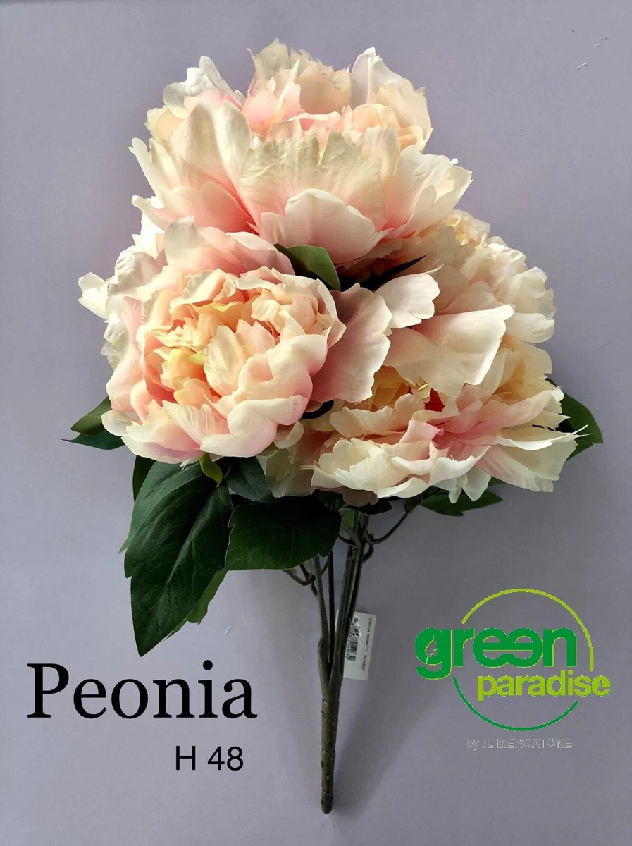 6 Mazzi Di Peonie Artificiali Rosa Delicato – Fiori Finti In Seta Per Centrotavola E Decorazioni Nuziali