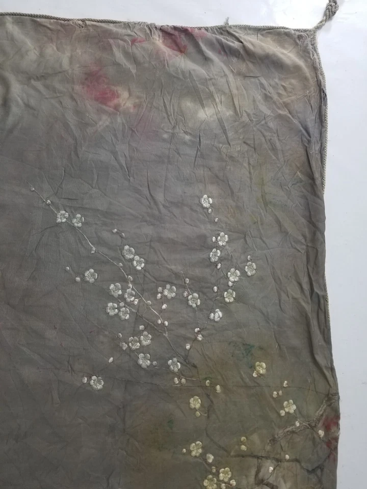 Antique Japanese Silk Hand Embroidered Panel 224x173cm - Image 4 of 4