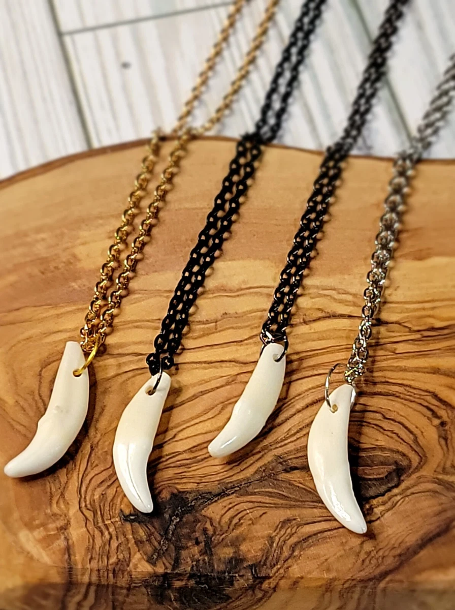 Wild Juju: Double Wild Boar Tusk Pendant, 3.5