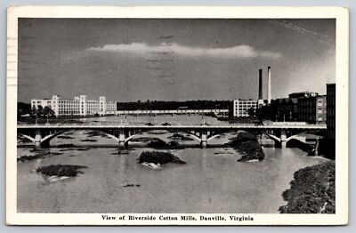 View of Riverside Cotton Mills Danville Virginia Postcard POSTED 1945