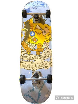 2007 Viacom SPONGEBOB SQUARE REBEL PANTS Water Pistols Back Off 28'' SkateBoard
