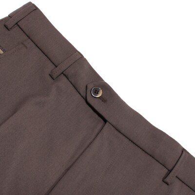 Meyer NWT Dress Pants Size 48 (32 US) In Solid Brown Wool Blend Bonn