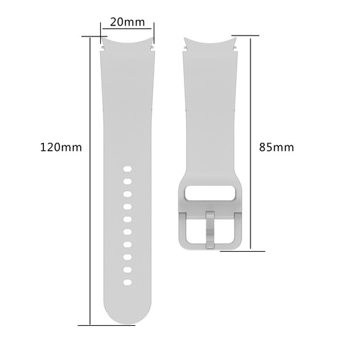 Correa de reloj deportivo - Samsung Galaxy Watch 4 5 Pro 6 7 40 mm 44 mm - Blanco - Imagen 7 de 8