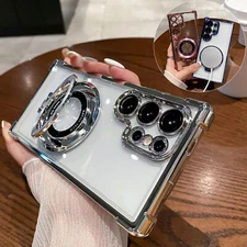 Case For Samsung Galaxy S25 Ultra S24FE S23 Shockproof Mag Safe Ring Stand Cover